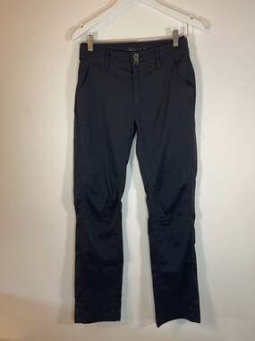 prAna Women's Halle Straight Leg Stretch Hiking Pants w/ Roll-Up Hem Black 12L